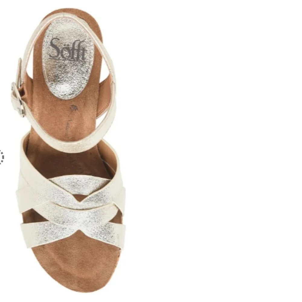 new Sofft Carlana Italian Leather Wedge Sandals  in box Patino 268 3S7